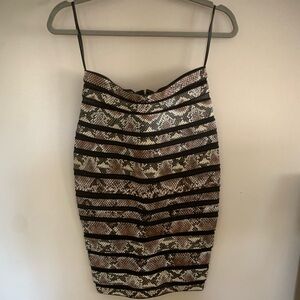 Herve leger snake skin skirt